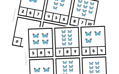 FREE Montessori Printable Butterfly Counting Clip Cards